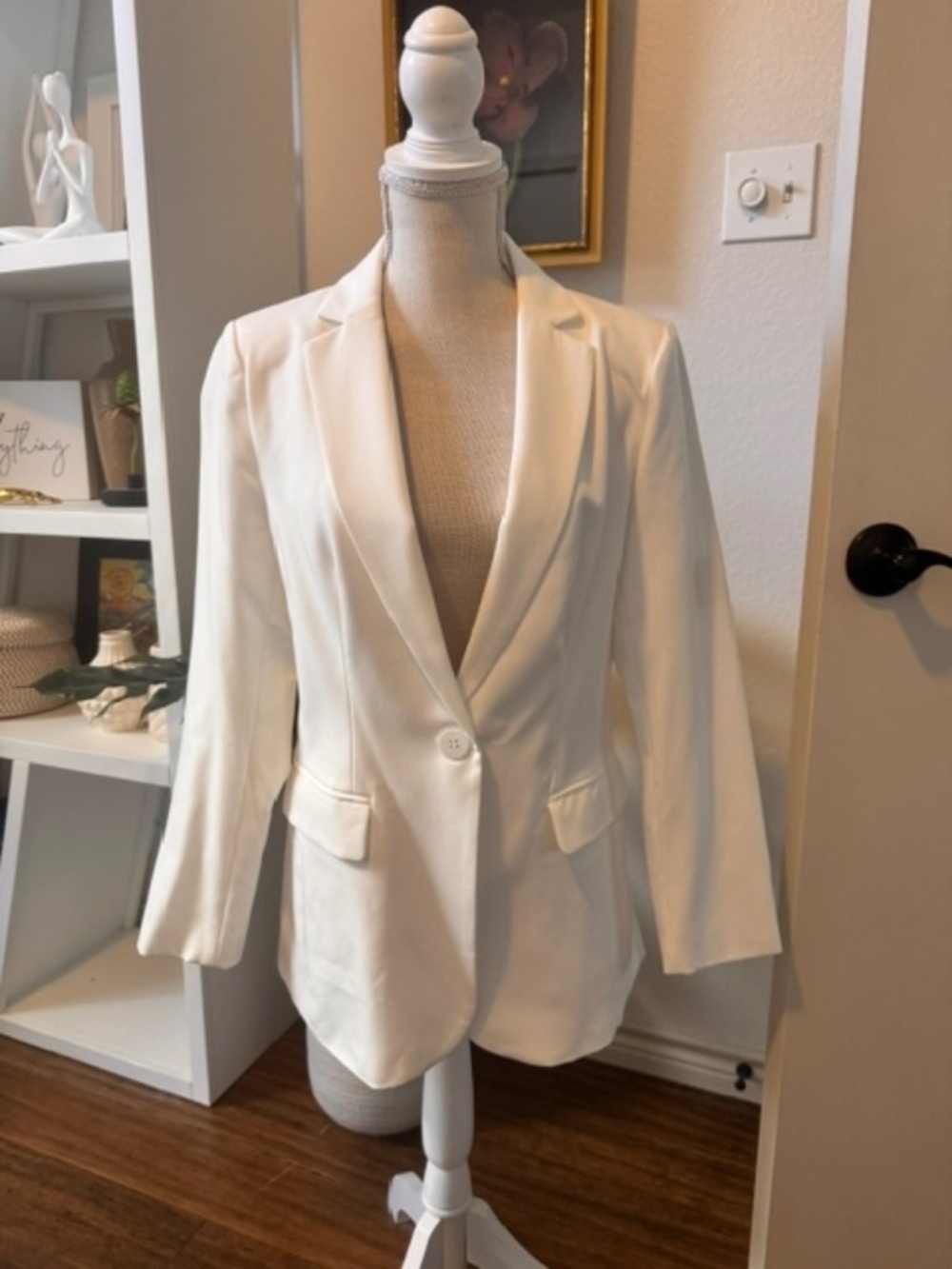 CICY BELL - Double-Breasted Blazer Jacket - White - Medium
